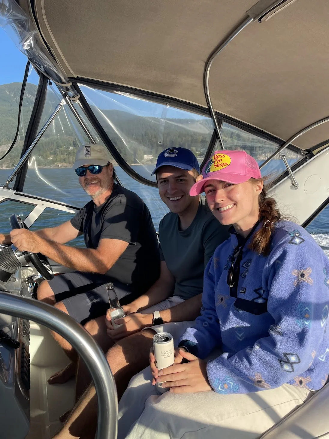 Boating on the lake with family