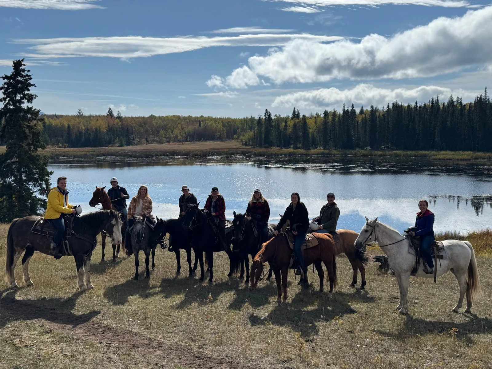 Horse-riding by the lake
