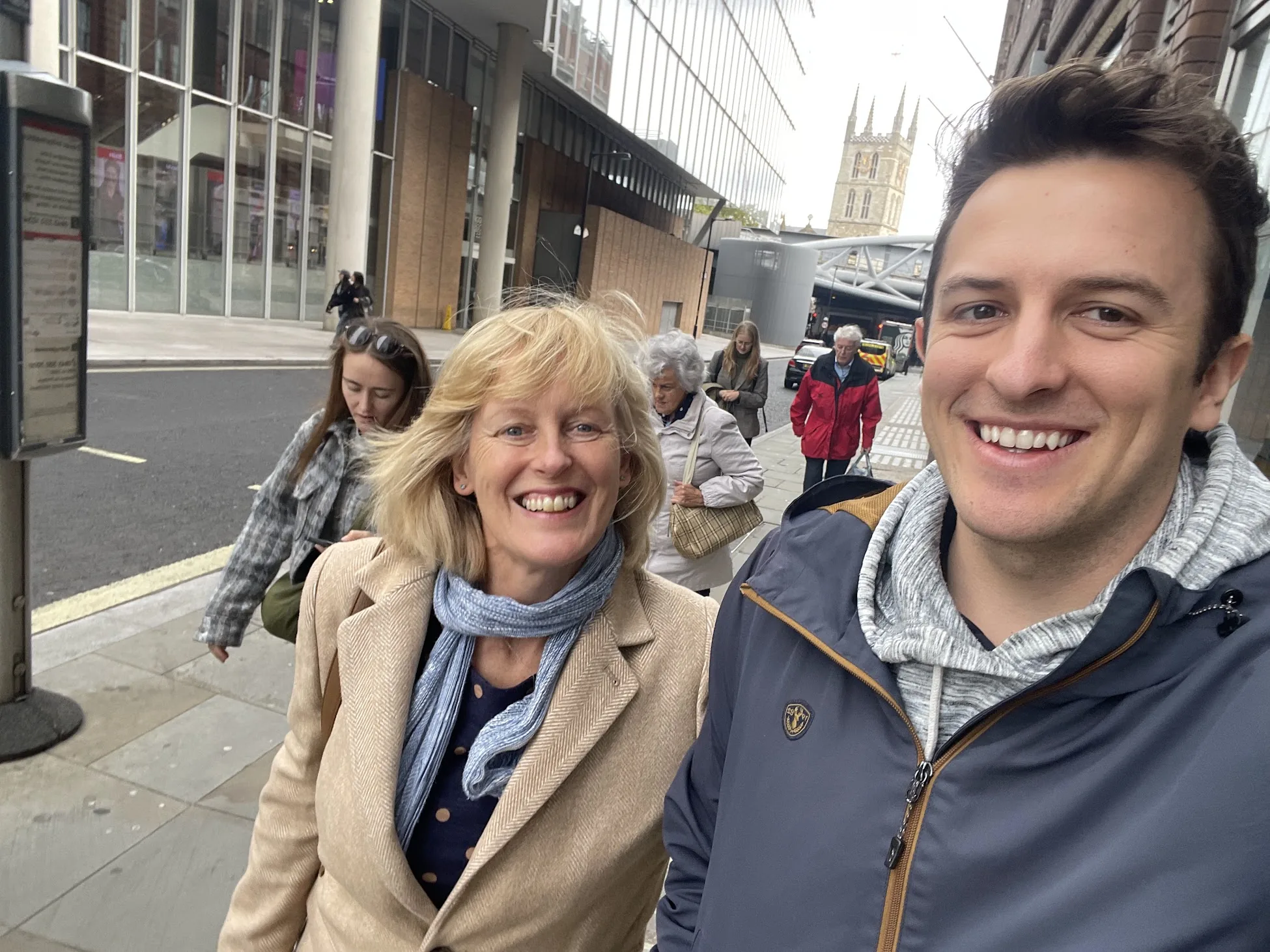 Walking through London with mum