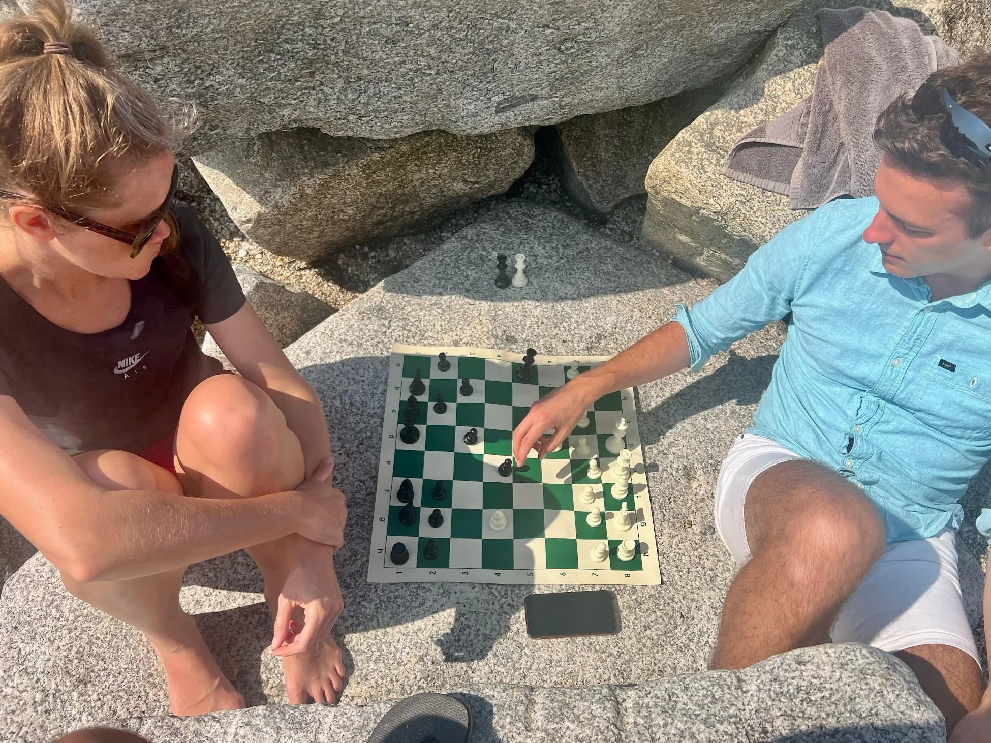 Chess on the rocks by the sea