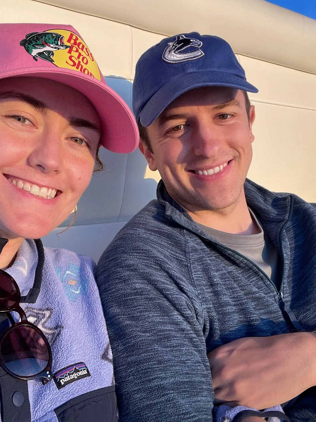 Matching caps in the sun
